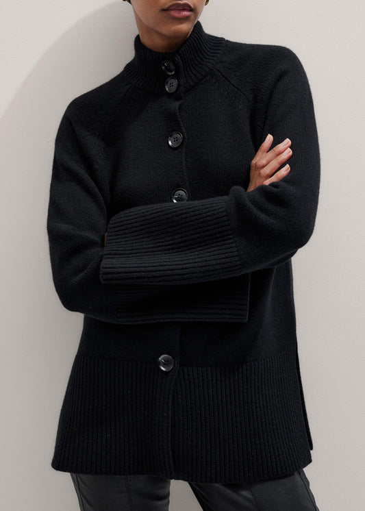 ME+EM Black Button-Through Longline Cardigan