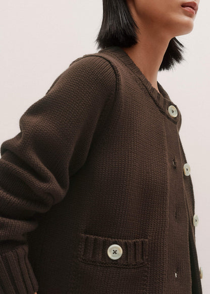 ME+EM Brown Crop Cardigan
