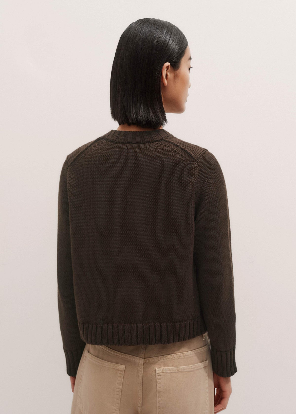 ME+EM Brown Crop Cardigan