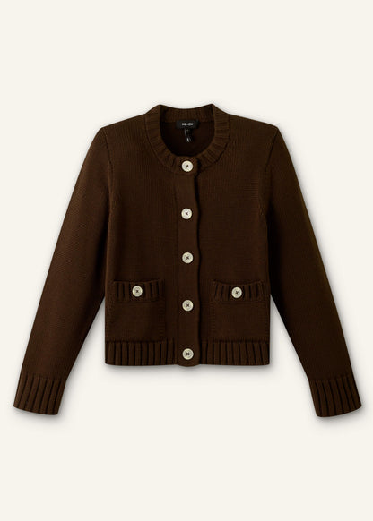 ME+EM Brown Crop Cardigan