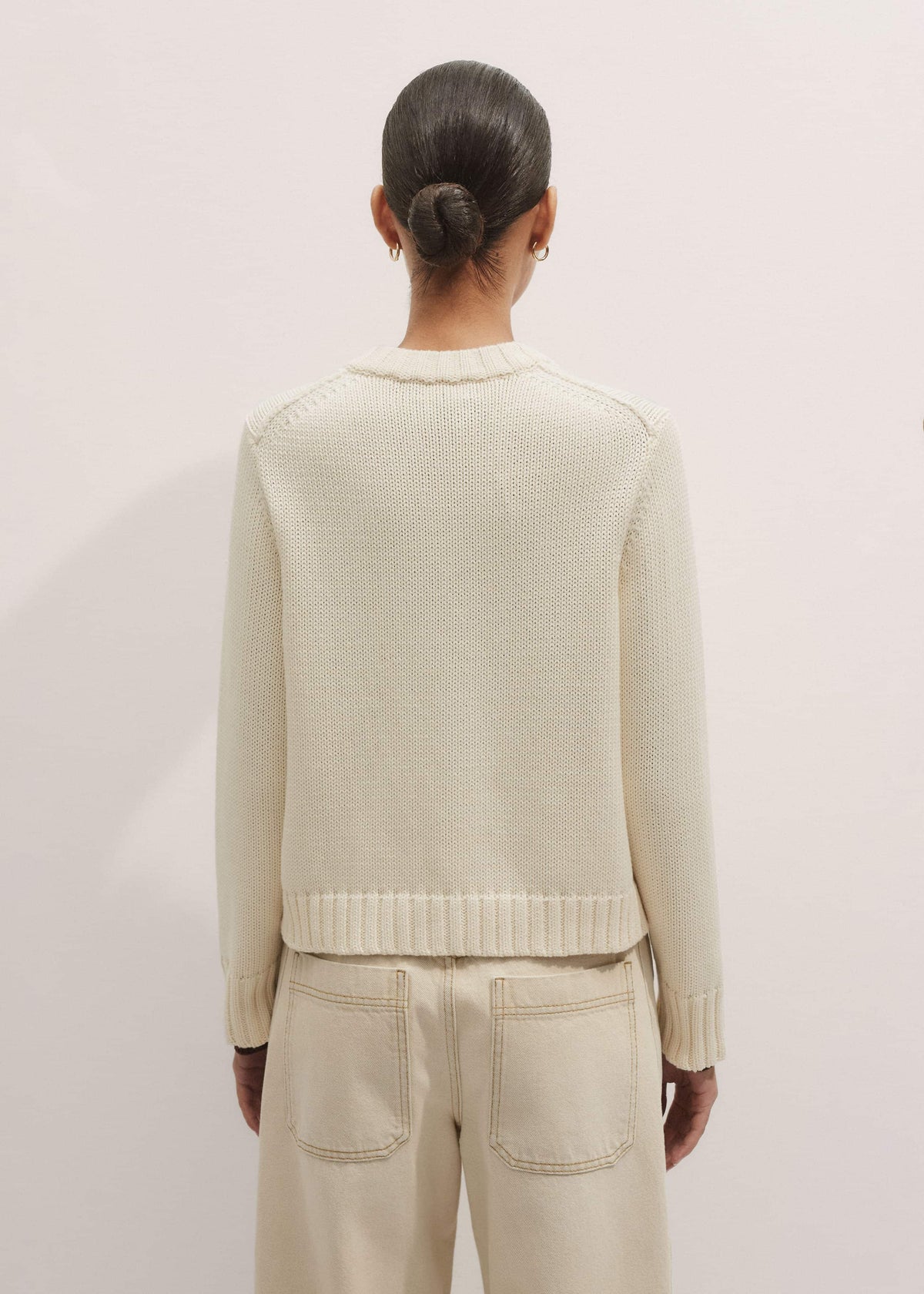 ME+EM Cream Bracelet Sleeve Cropped Cardigan