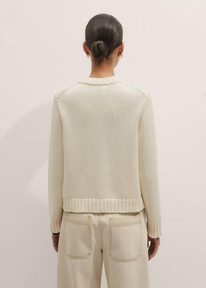 ME+EM Cream Bracelet Sleeve Cropped Cardigan