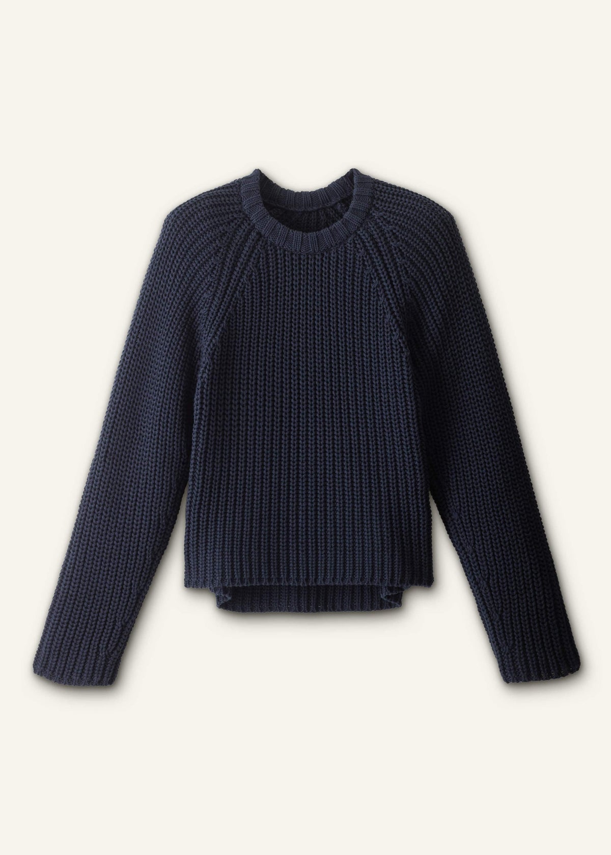 ME+EM Navy Chunky Cotton Raglan Sweater