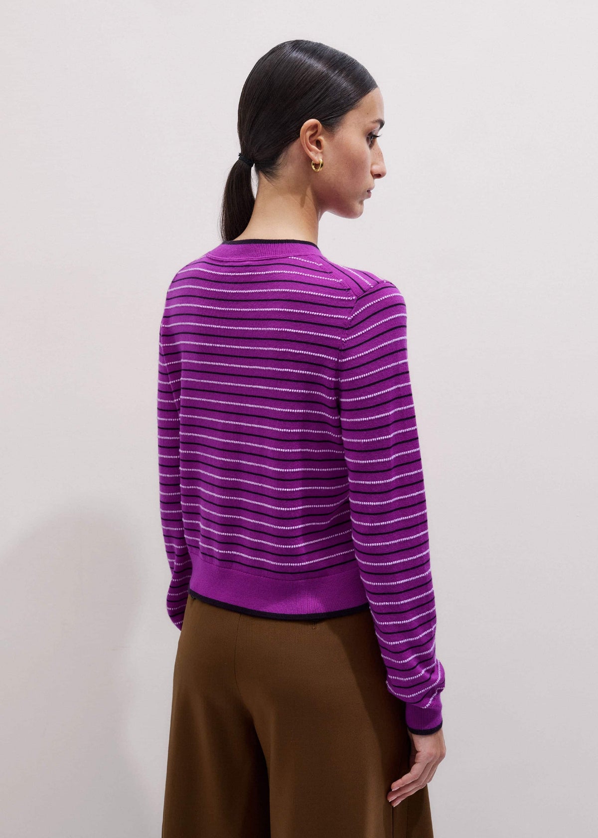 ME+EM Textured Stripe Straight Sweater