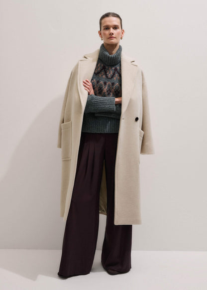 ME+EM Gray Fairisle Jacquard Relaxed Sweater + Snood