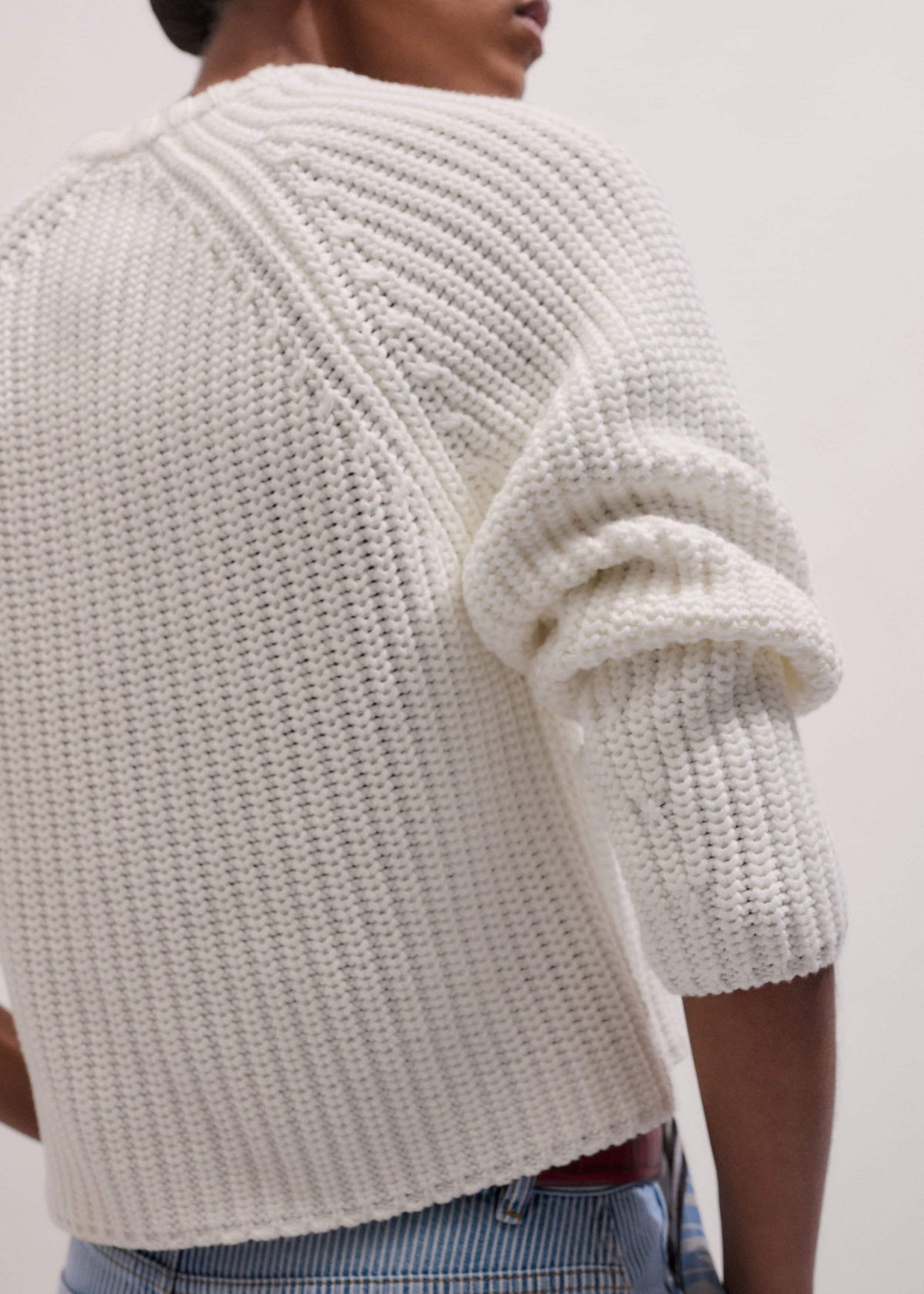 ME+EM White Chunky Raglan Relaxed Weekend Sweater