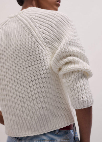 ME+EM White Chunky Raglan Relaxed Weekend Sweater