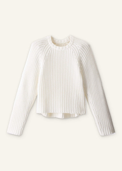 ME+EM White Chunky Raglan Relaxed Weekend Sweater
