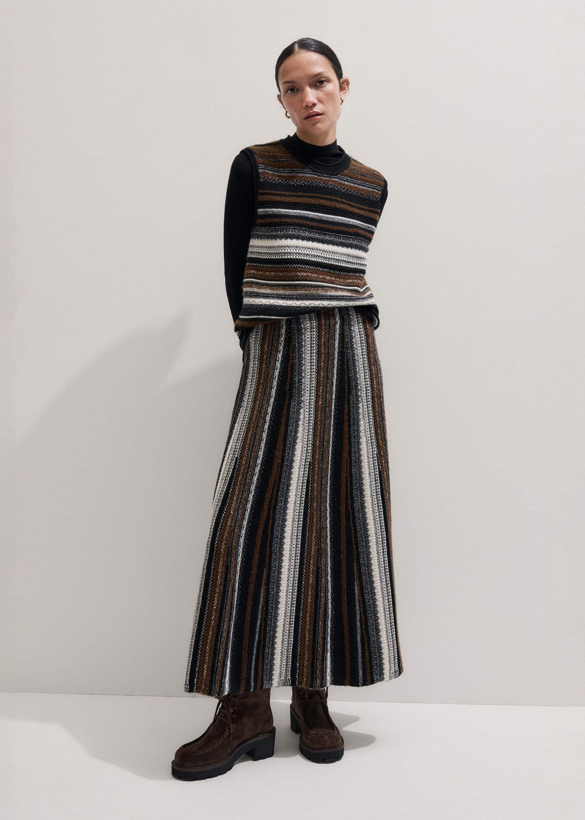 ME+EM Black Barely There Slim Rib Layering Sweater
