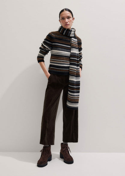 ME+EM Black Textured Stitch Relaxed High Neck Sweater