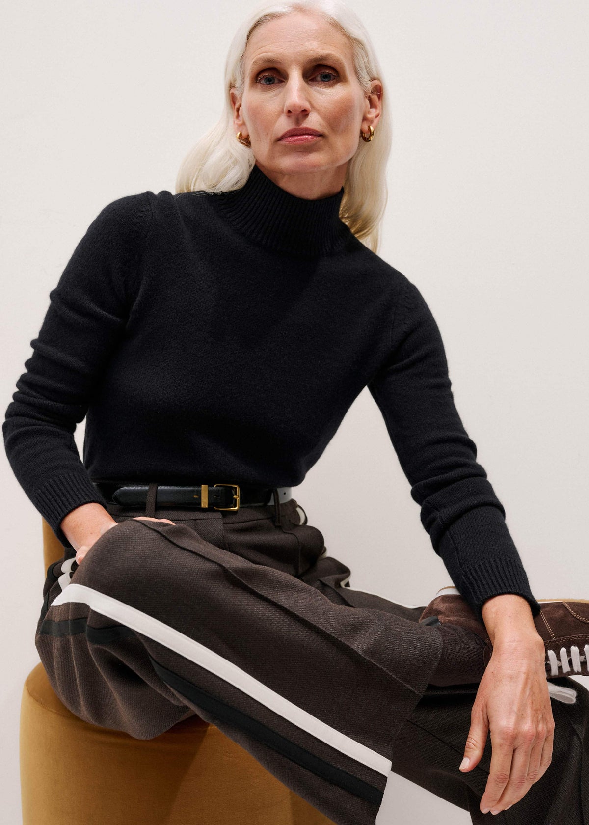 ME+EM Black High Neck Crop Sweater
