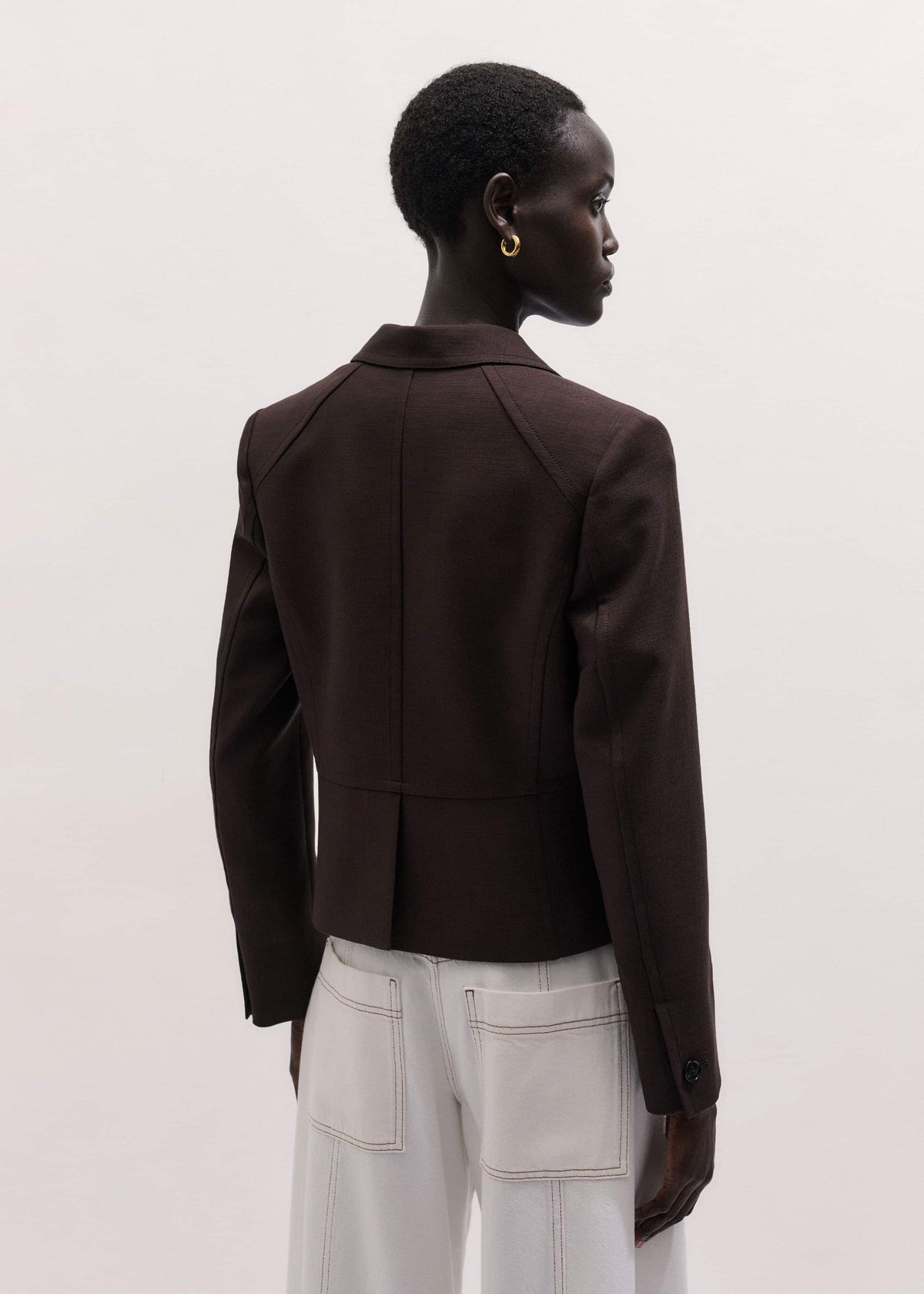 ME+EM Brown Fitted Short Blazer