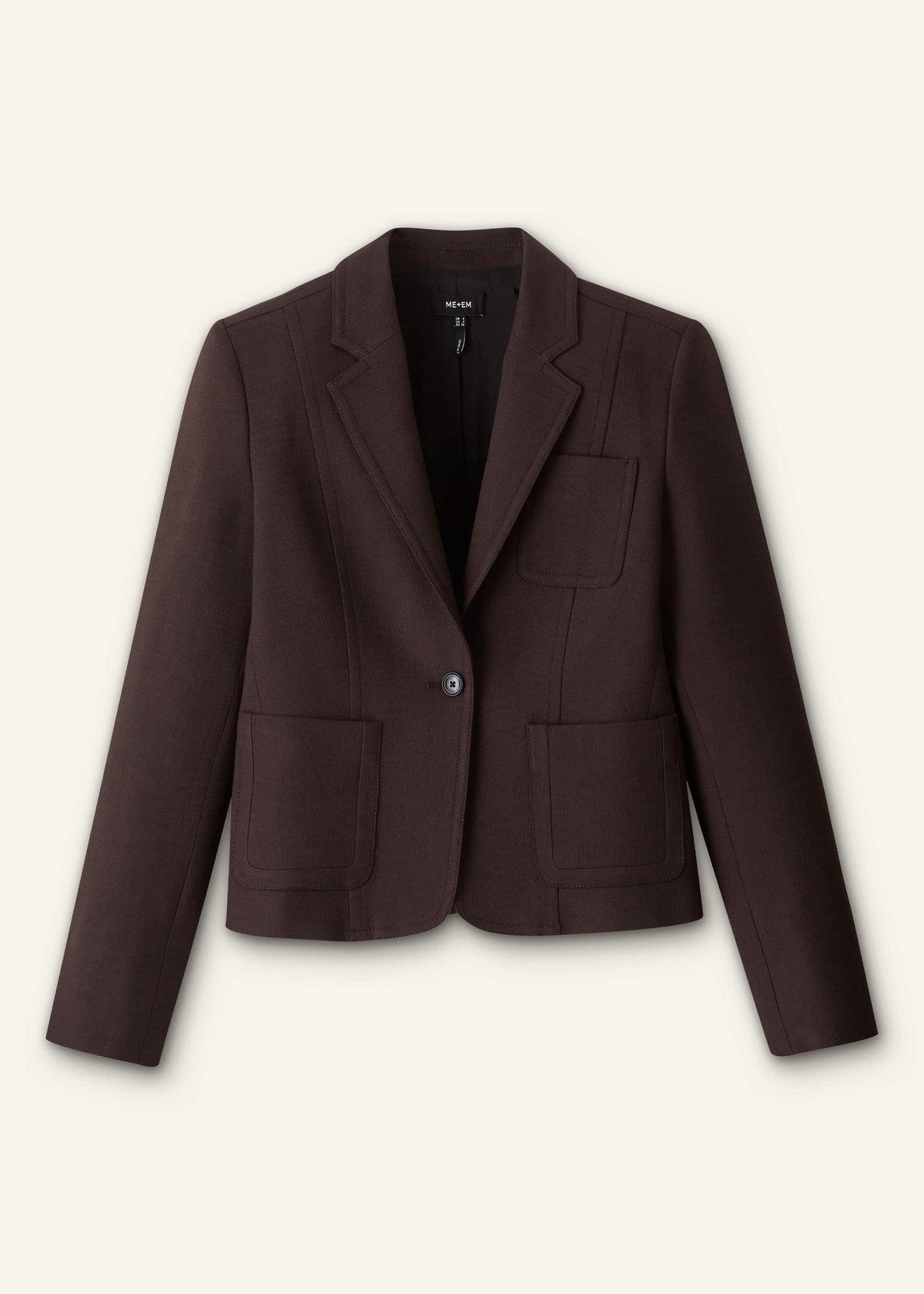 ME+EM Brown Fitted Short Blazer