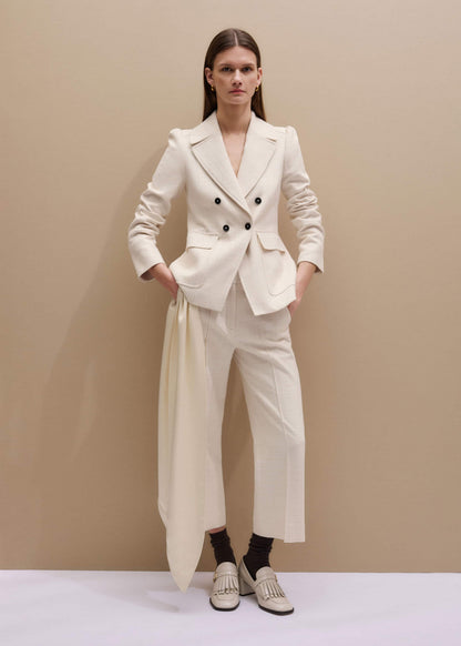 ME+EM Ivory Slim Feminine Sleeve Blazer