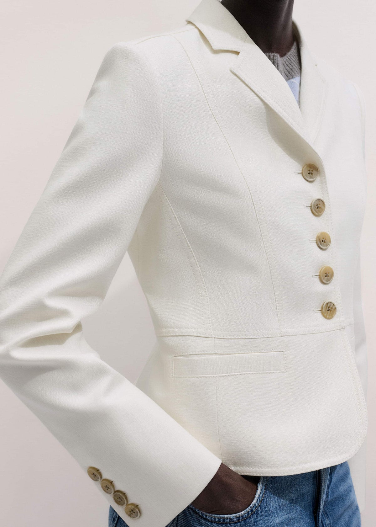 ME+EM Ivory Fitted Utility Jacket
