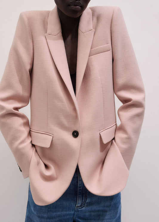 ME+EM Pink Sharp Shoulder Blazer