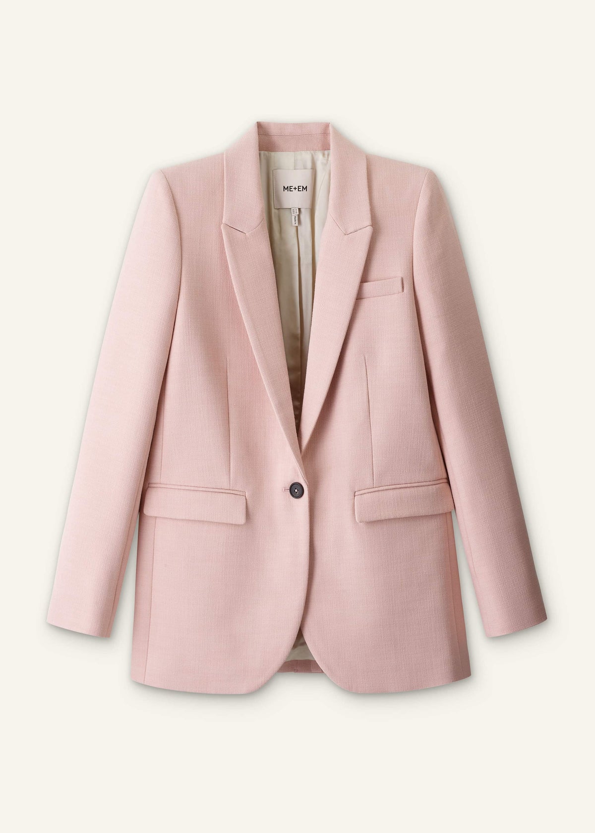 ME+EM Pink Sharp Shoulder Blazer