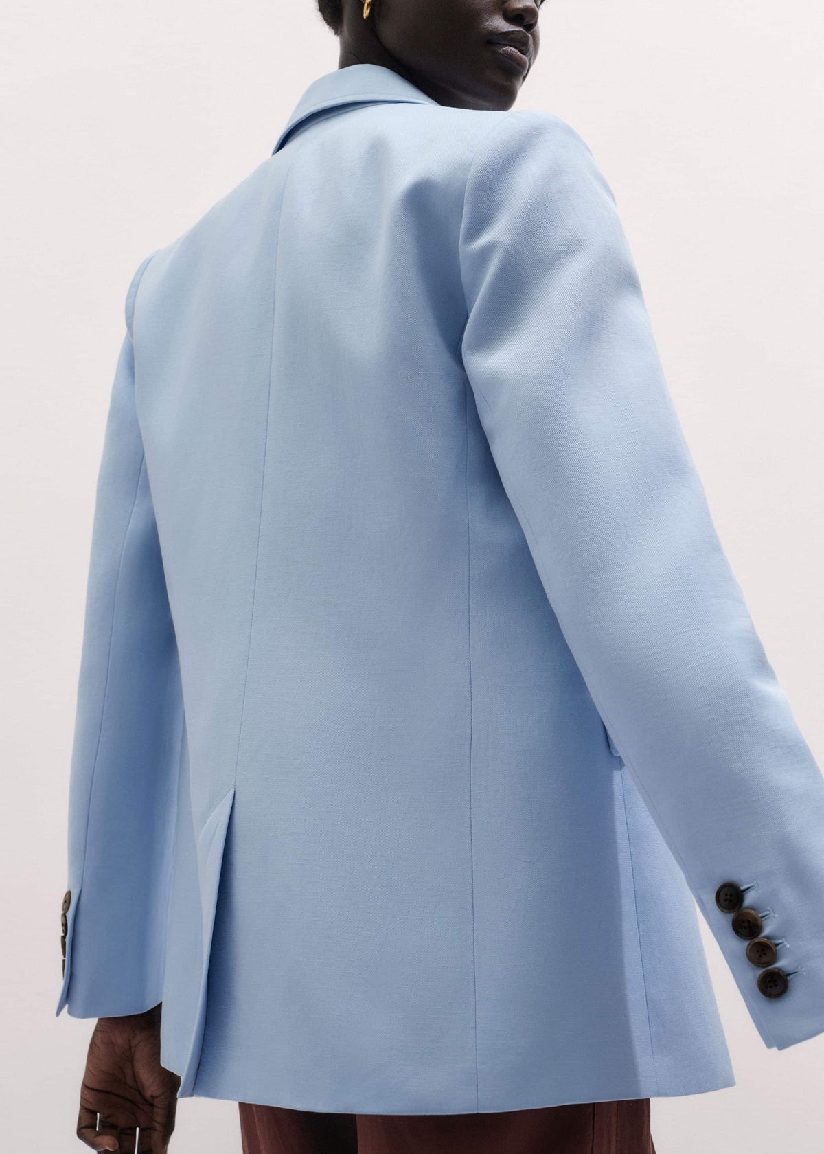 ME+EM Sky Blue Sharp Shoulder Blazer