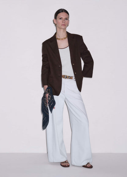 ME+EM Brown Summer Oversized Blazer