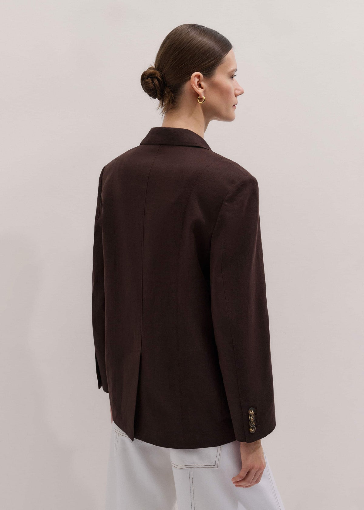 ME+EM Brown Summer Oversized Blazer