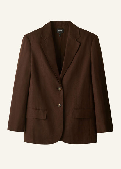 ME+EM Brown Summer Oversized Blazer