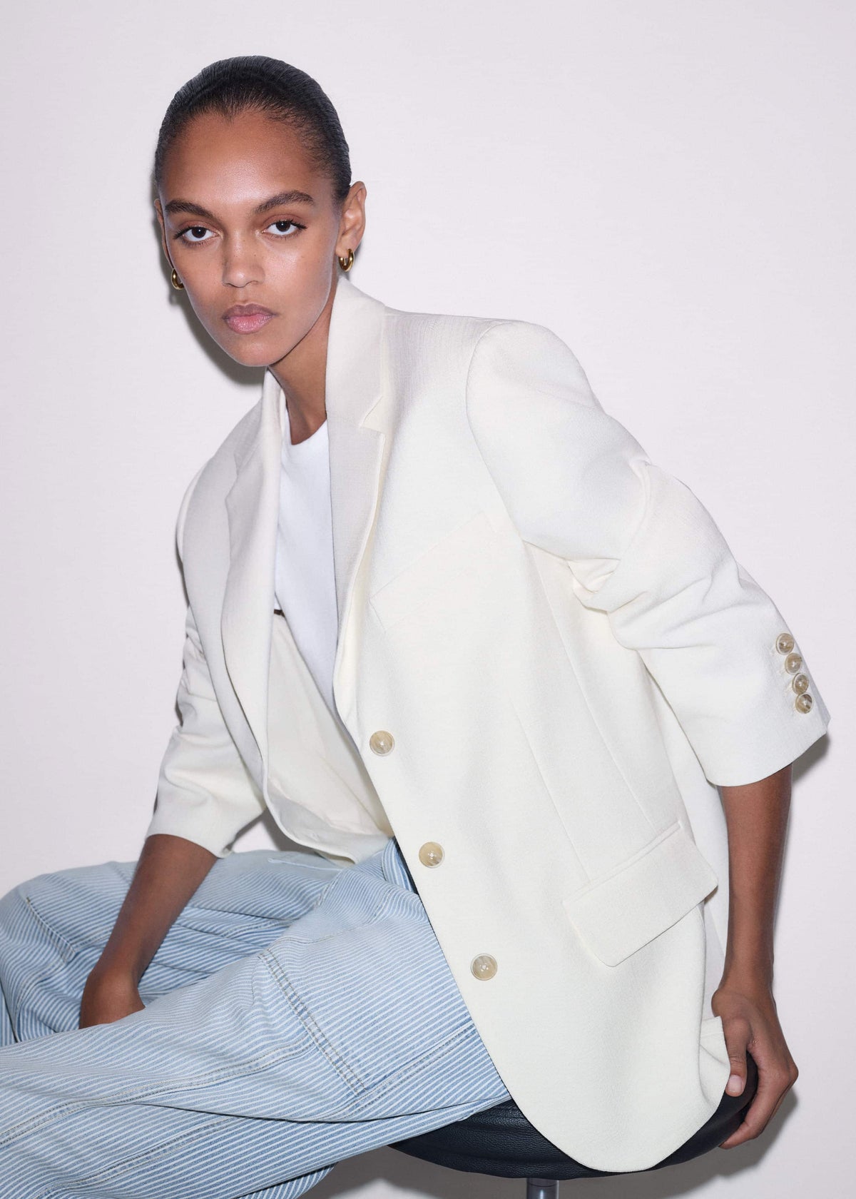 ME+EM Ivory Icon Intelligently Oversized Blazer
