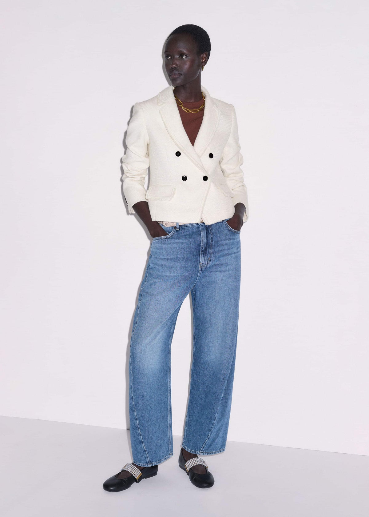 ME+EM Ivory AM-PM Fitted Blazer