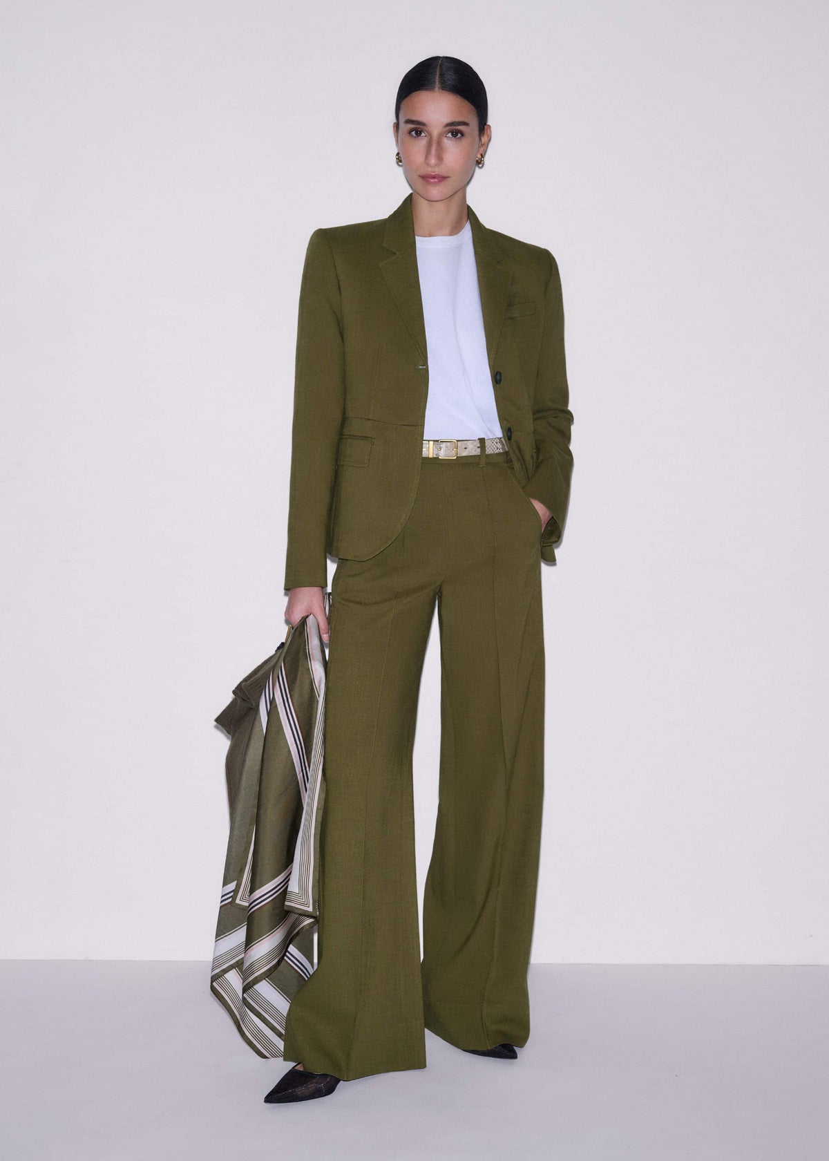 ME+EM Olive Green Soft Sculpt Jacket