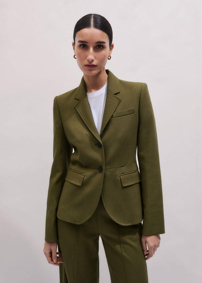 ME+EM Olive Green Soft Sculpt Jacket