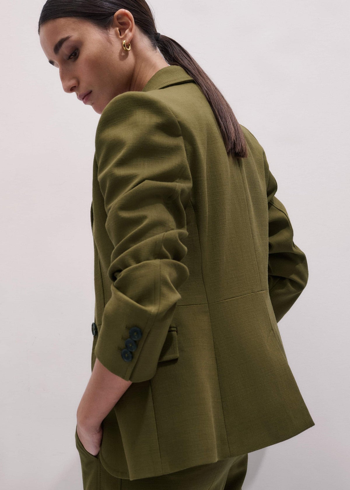 ME+EM Olive Green Soft Sculpt Jacket