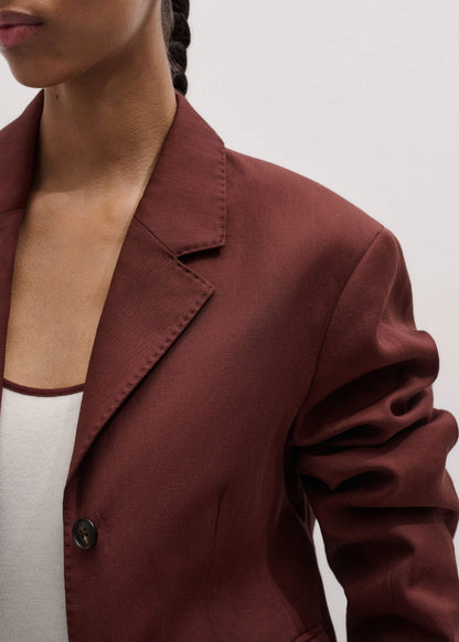 ME+EM Cinnamon Brown Oversized Short Blazer