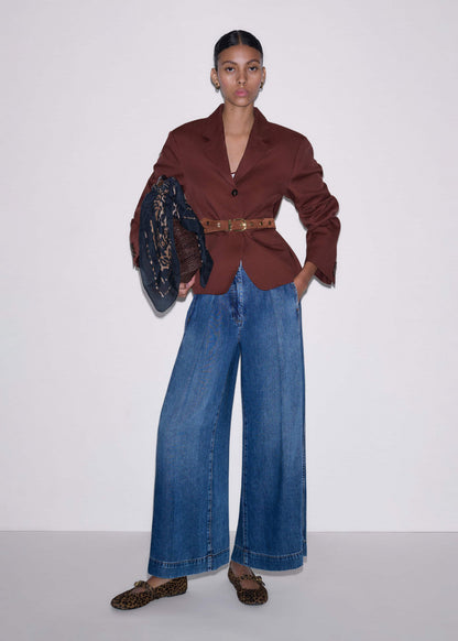 ME+EM Cinnamon Brown Oversized Short Blazer