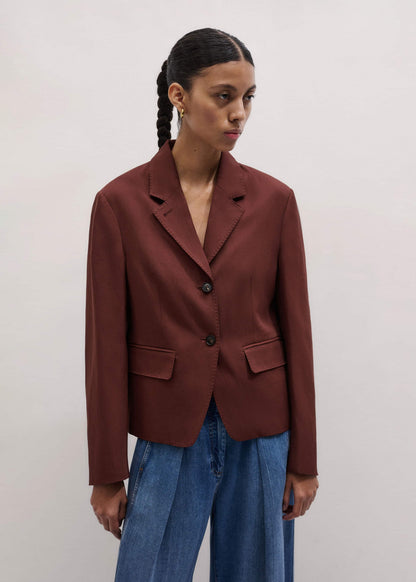 ME+EM Cinnamon Brown Oversized Short Blazer