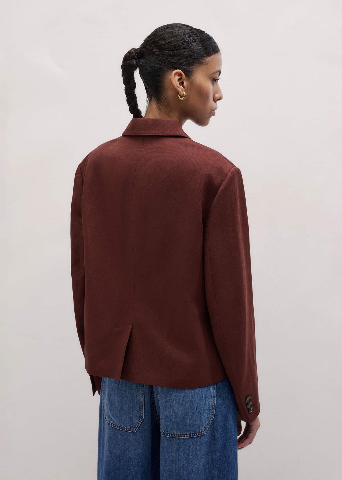 ME+EM Cinnamon Brown Oversized Short Blazer