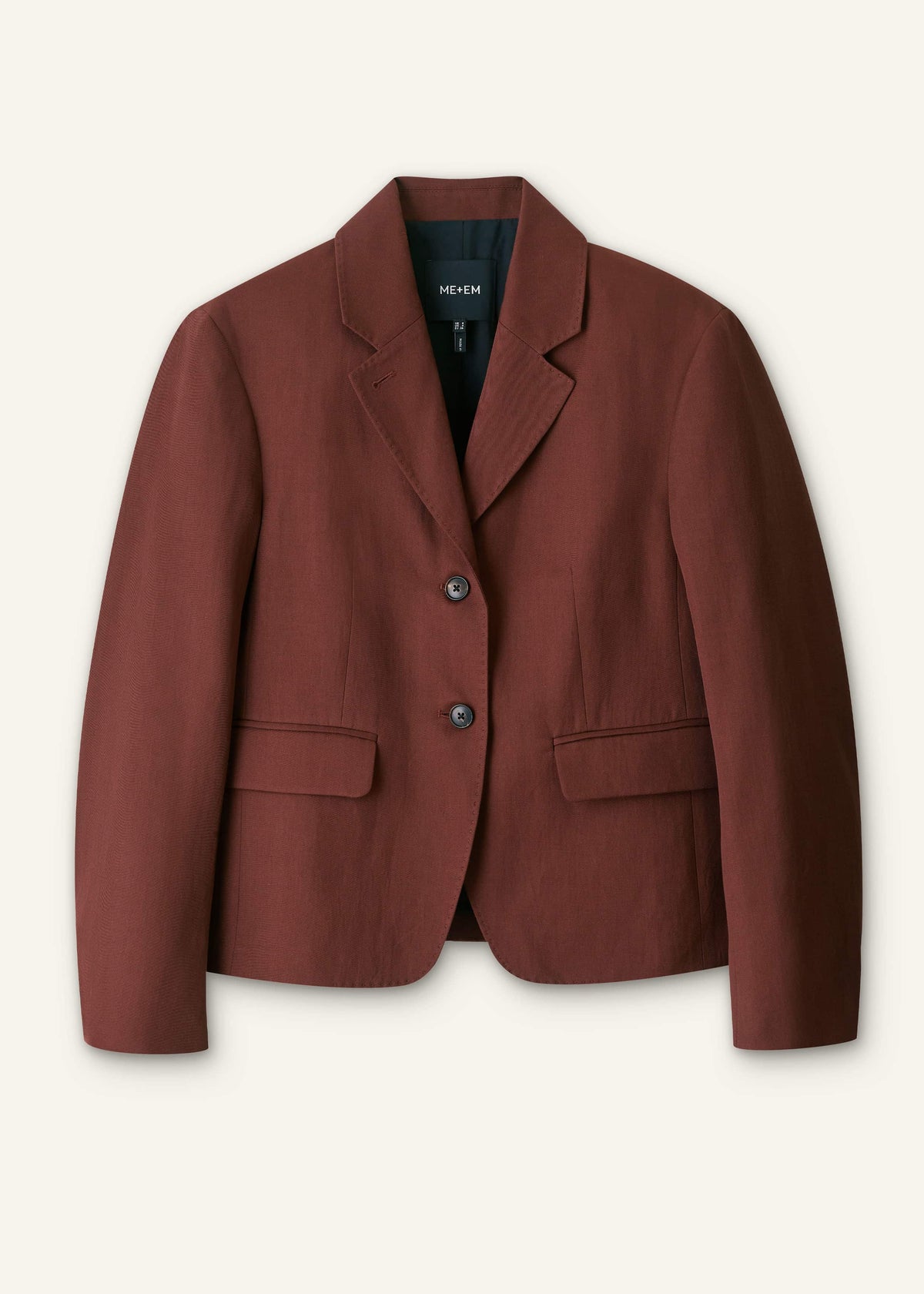 ME+EM Cinnamon Brown Oversized Short Blazer
