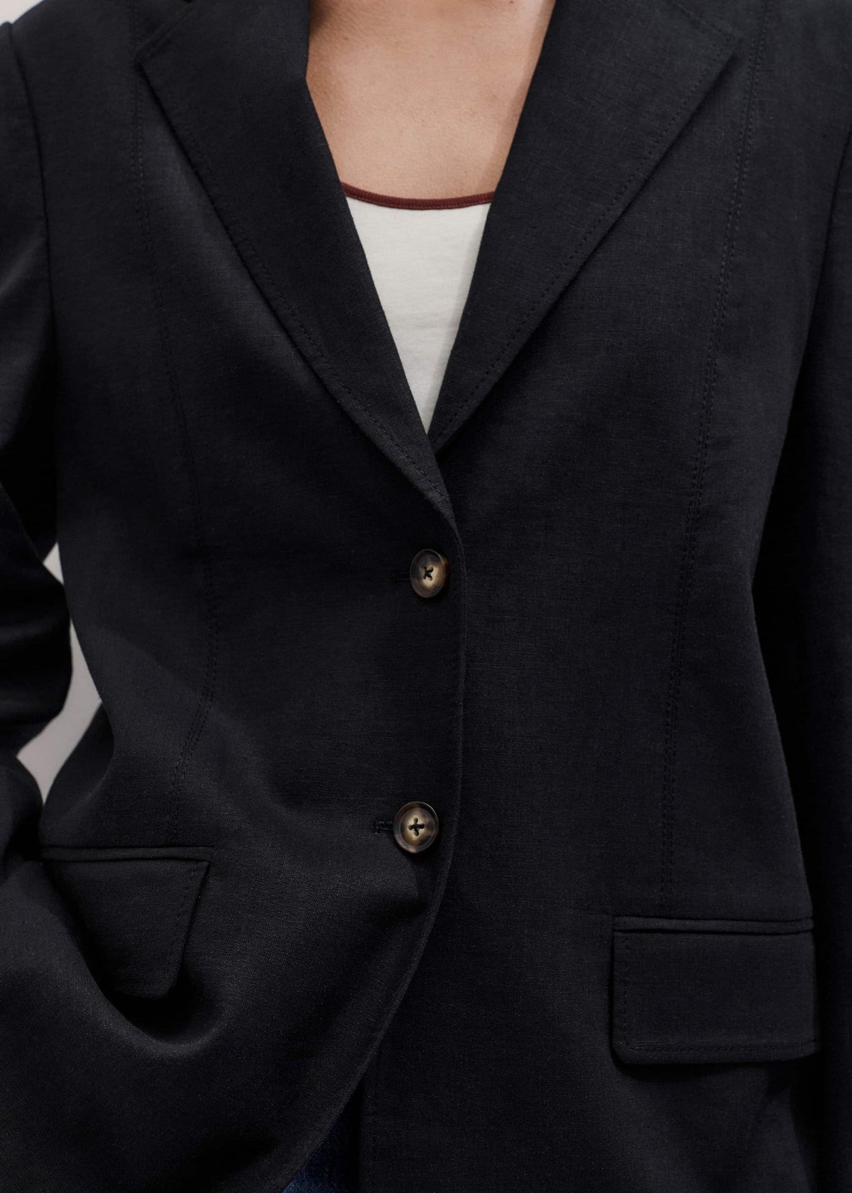 ME+EM Black Summer Oversized Blazer