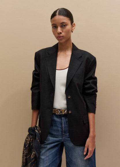 ME+EM Black Summer Oversized Blazer