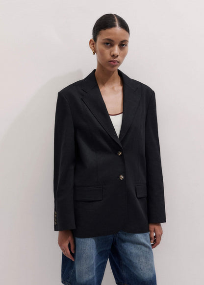 ME+EM Black Summer Oversized Blazer
