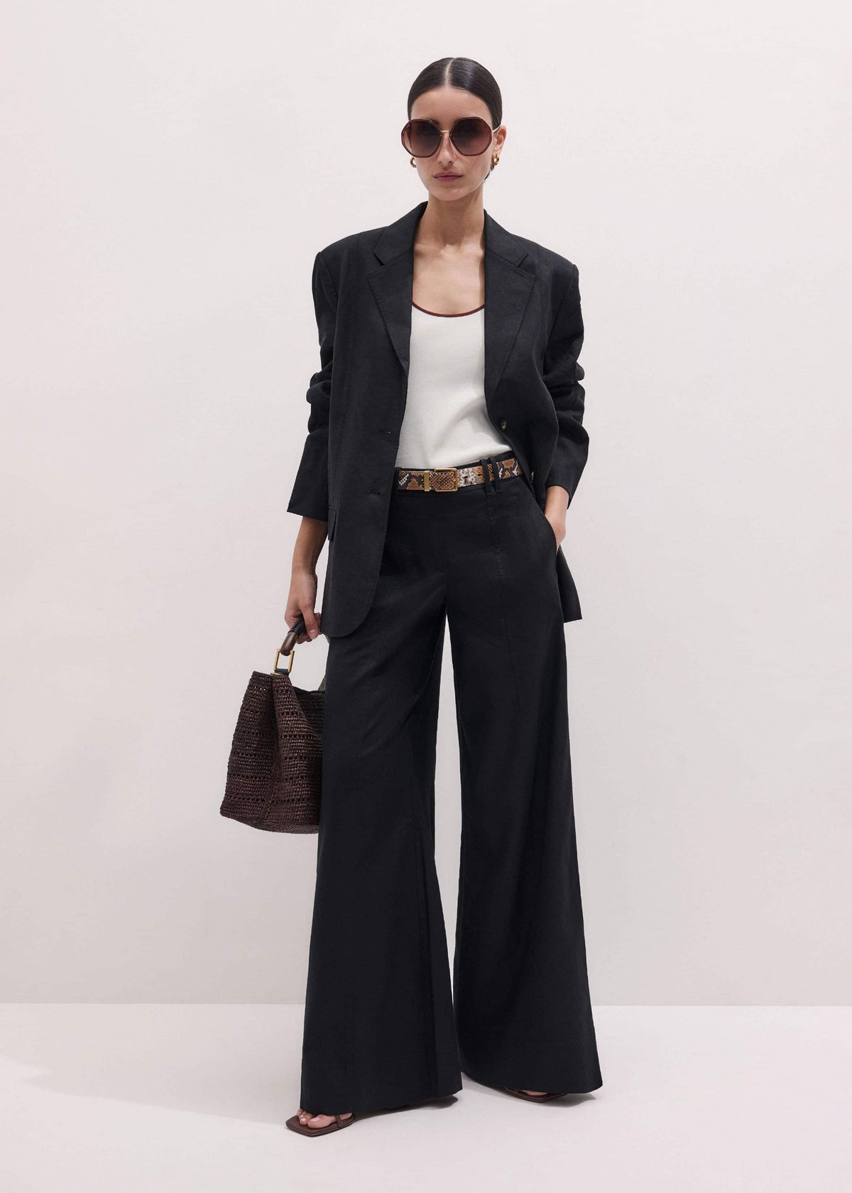 ME+EM Black Summer Oversized Blazer