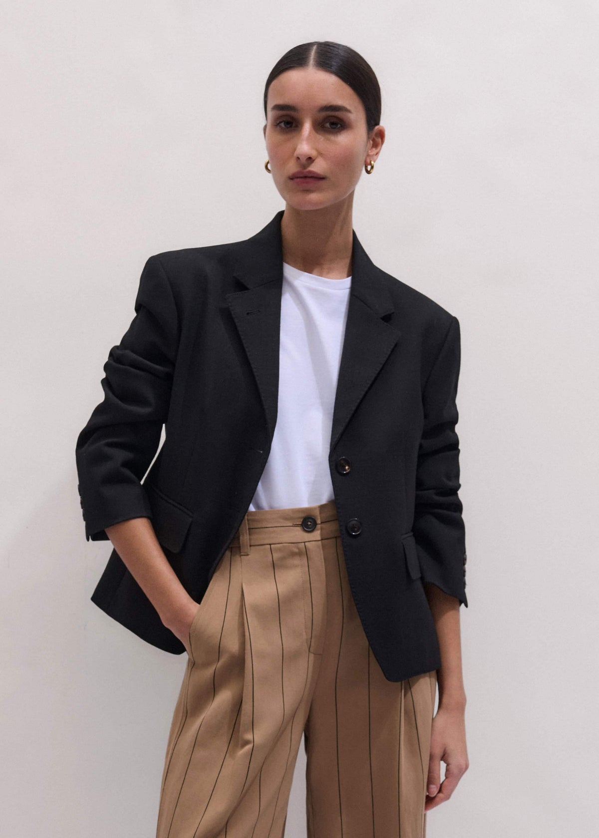 ME+EM Black Icon Intelligently Oversized Short Blazer
