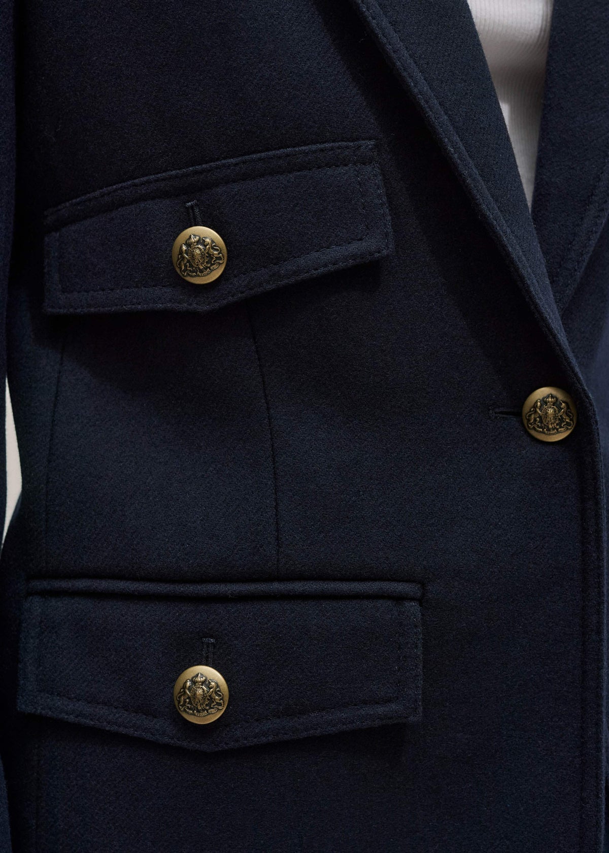 ME+EM Navy Sharp Shoulder Blazer
