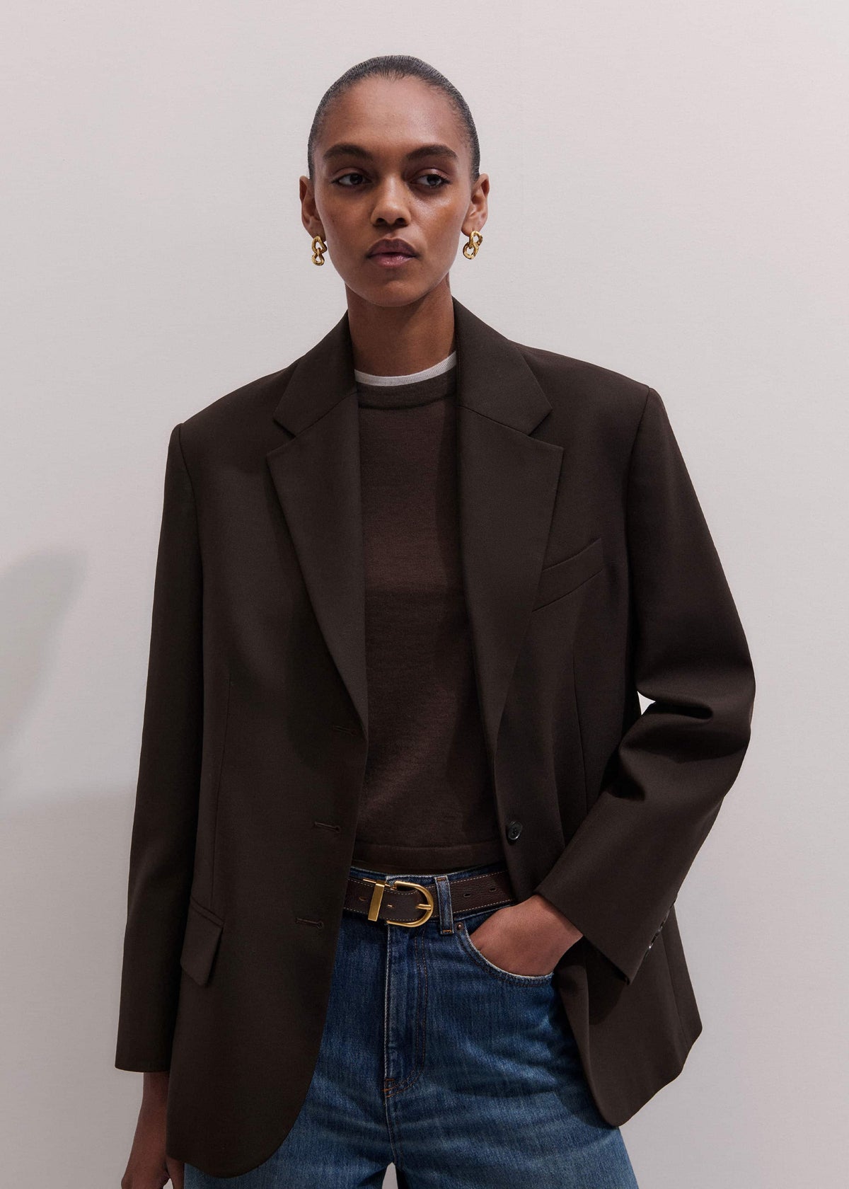 ME+EM Brown Icon Intelligently Oversized Blazer