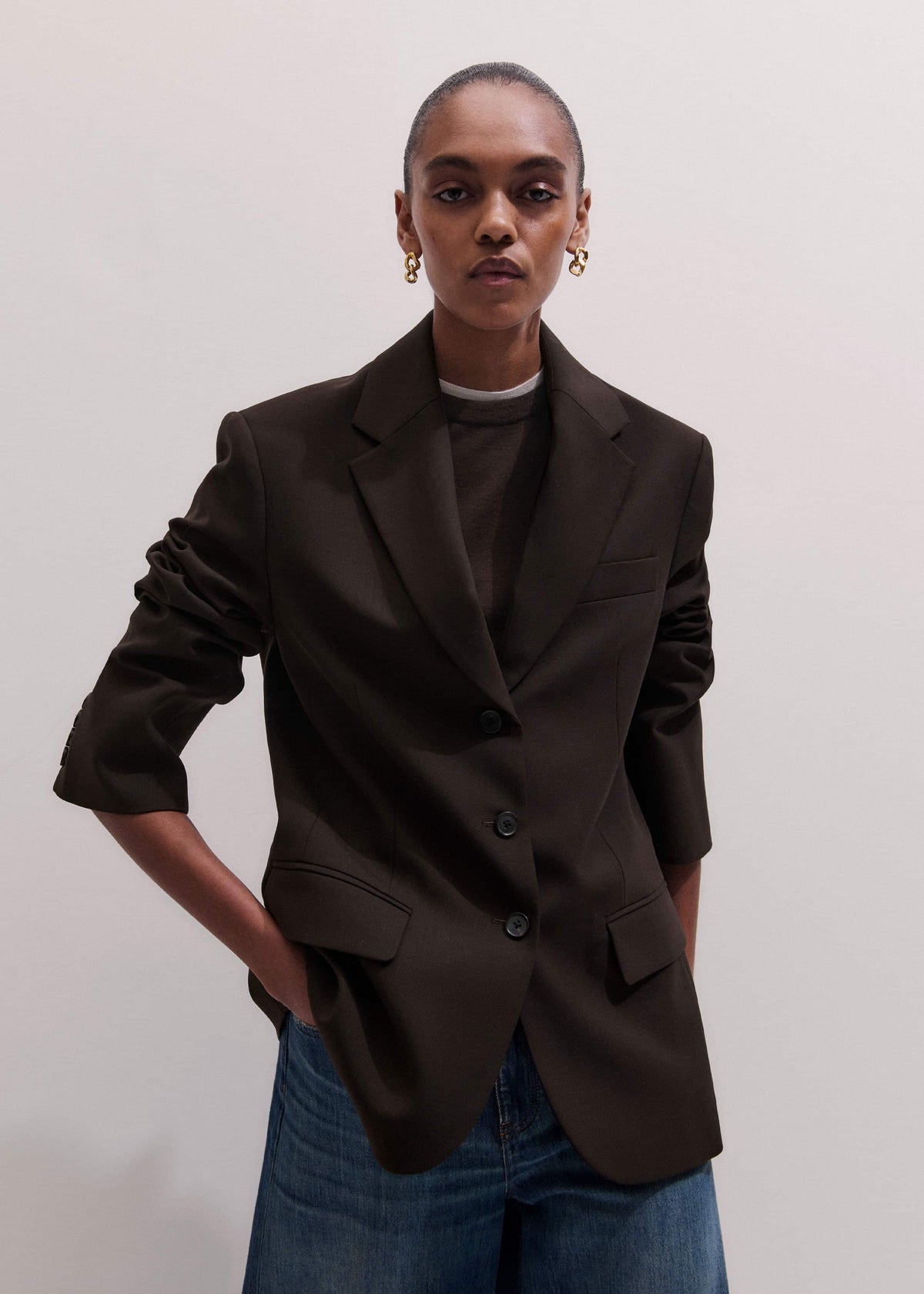 ME+EM Brown Icon Intelligently Oversized Blazer