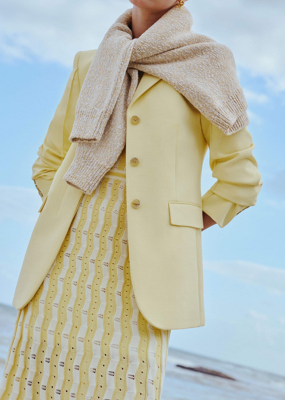 ME+EM Yellow Slim Contour Blazer