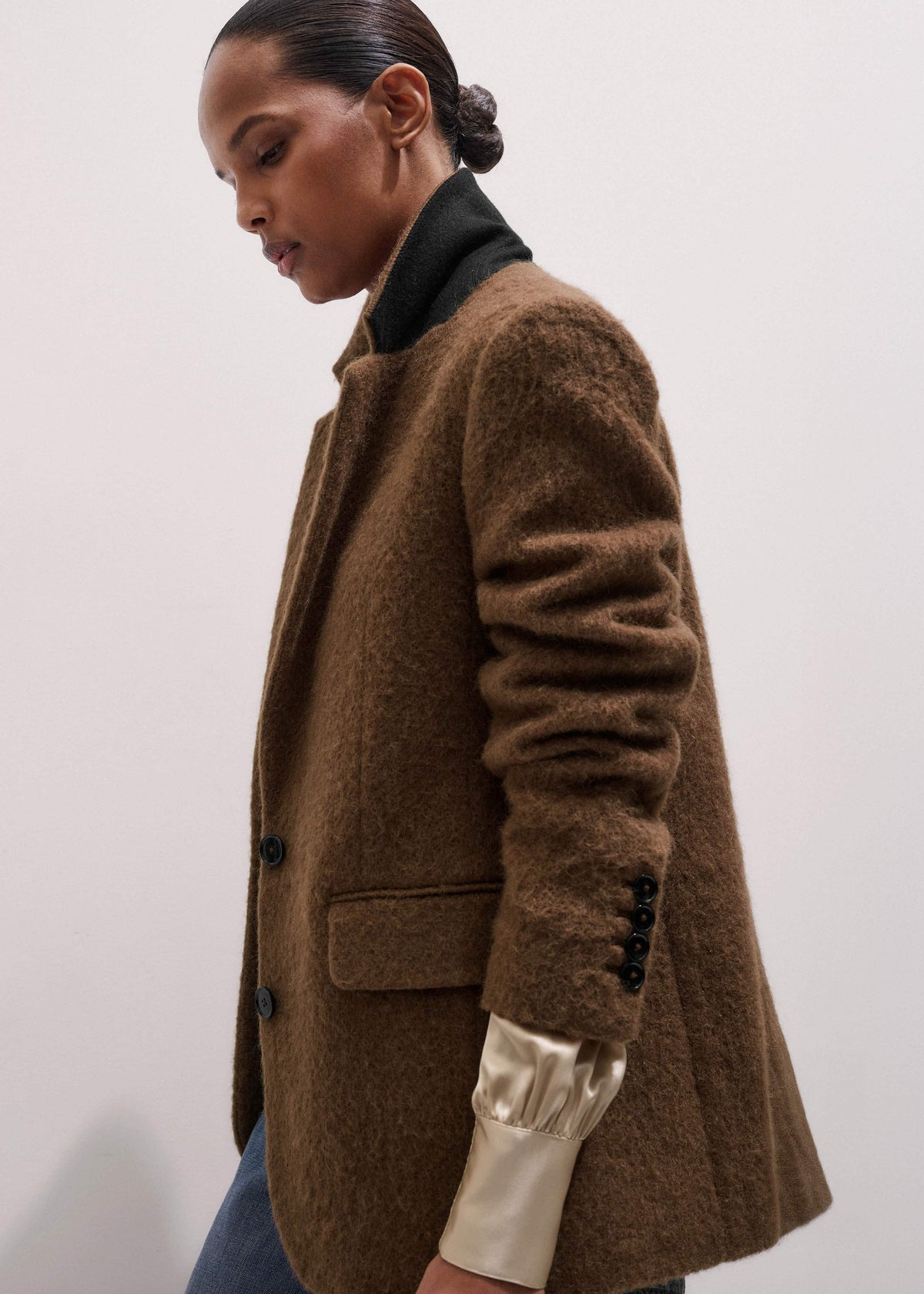 ME+EM Brown Teddy Luxe Blazer