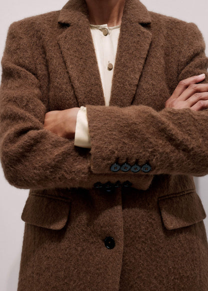 ME+EM Brown Teddy Luxe Blazer