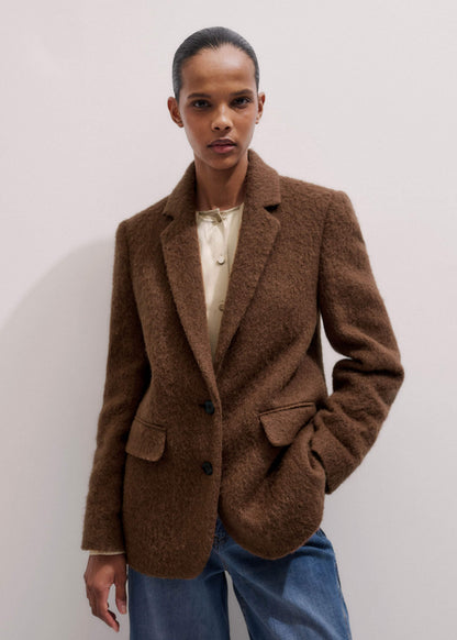 ME+EM Brown Teddy Luxe Blazer