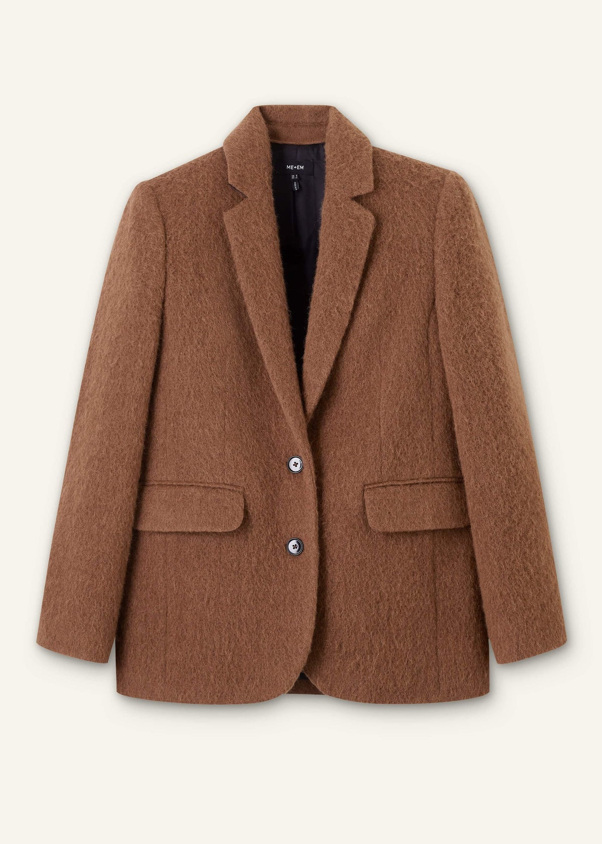 ME+EM Brown Teddy Luxe Blazer