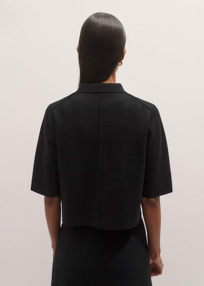 ME+EM Black Milano Knit Short Sleeve Jacket
