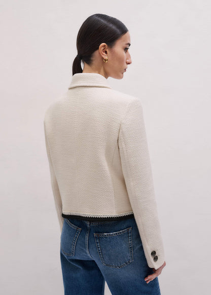 ME+EM Cream Straight Crop Jacket